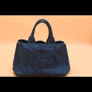 (SOLD) Prada Canapa Denim Tote Bag